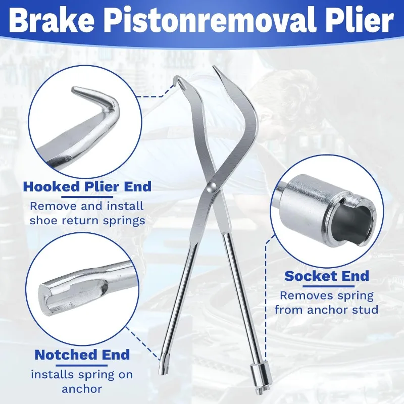 Car Drum Brake Line Shoe Return Spring Plier Remover Removal Repair Hand Tools Brake Shoe Spring Pliers Brake System