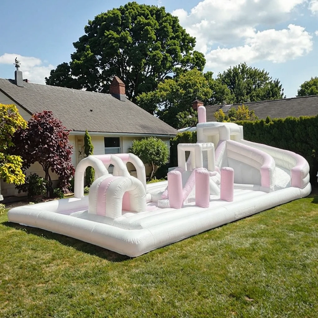 الباستيل PVC في الهواء الطلق نفخ بركة الشريحة لينة معدات اللعب ملعب للأطفال المياه الشريحة بركة عقبة الدورة