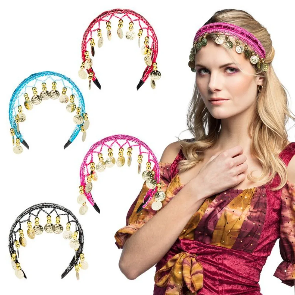 Fotografia 6: Tiara de Plástico Multicolorida de Moda, Corrente de Cabeça Étnica para Mulheres