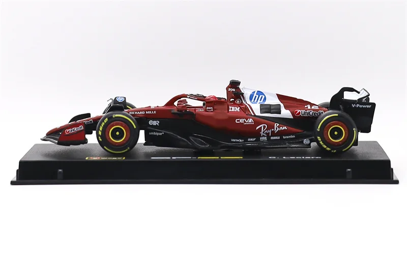 Bburago 1:43 SF-25 no.16 Charles LeclercStandard Livery Dull Red With Helmet Model Car