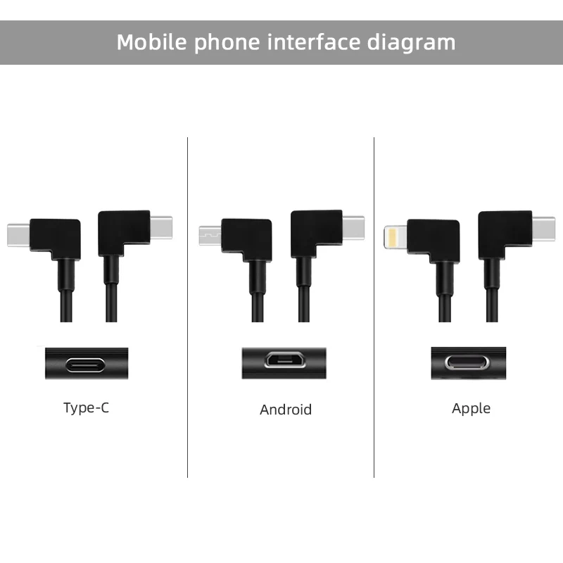 15CM Data Cable For DJI Mavic/2S/Mavic 3/Mini 2/SE/Air2/Zoom/Spark Drone Remote Controller Tablet Phone Type-C Micro-USB Cable