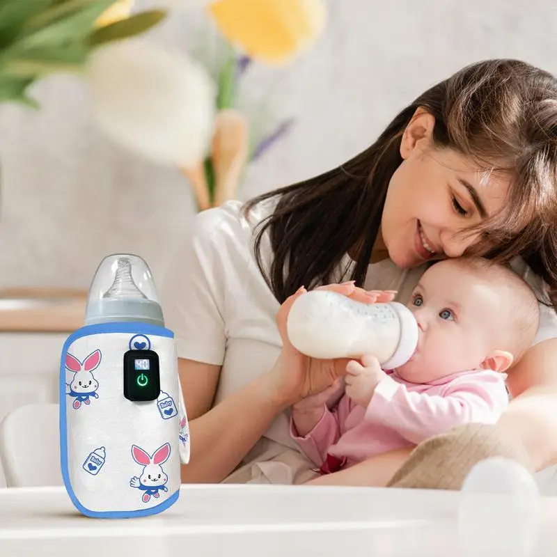 Portable Milk Bottle Warmer Feeding Bottle Warmer With 21 Temperature Settings Fast Heating Milk Heat Keeper For Car Travel