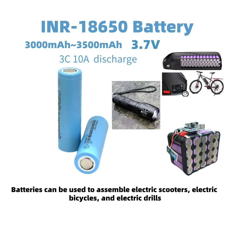 Free Shipping 100% Original for 18650 3400mAh 10A Discharge INR18650 3400mAh Li-ion 3.7v Rechargable Battery 18650 Battery