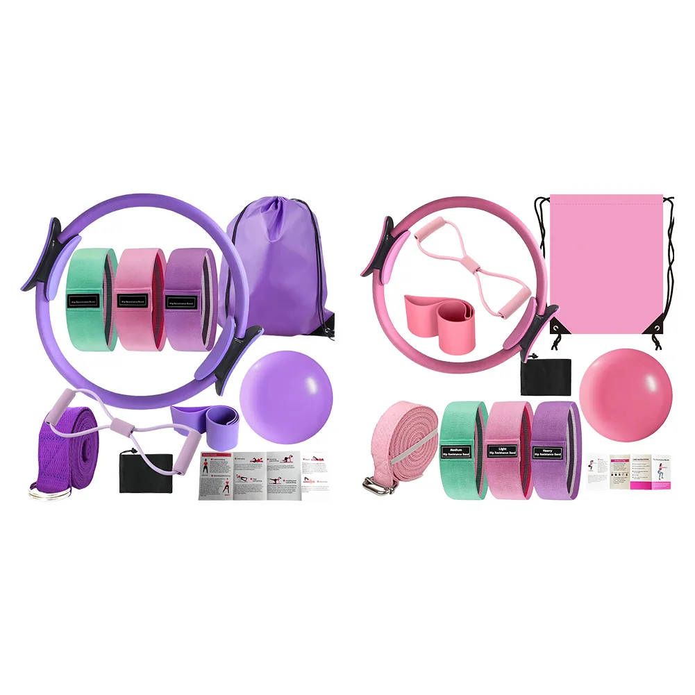 Yoga Pilates Kit 10 Piece Set With Resistance Bands And Ring_voghion.com
