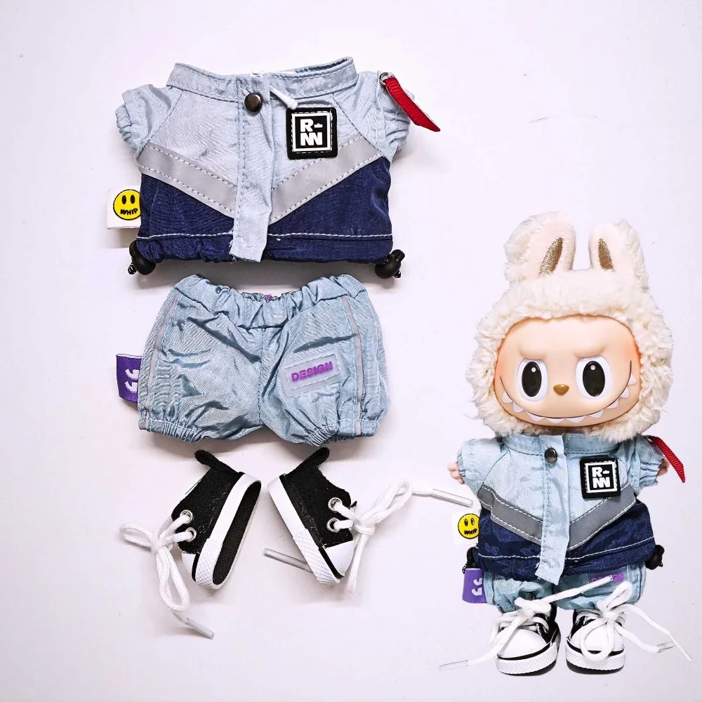 17 cm Mini-Puppen-Outfits, Sportbekleidung, Kleidung, Puppenzubehör für Labubu Idol Puppenkleidung, Wickelkleid, Spielhaus, Spielspielzeug