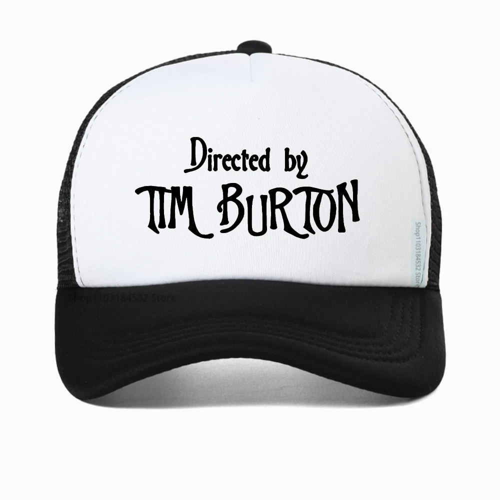 

Directed By Tim Burton hat Women Harajuku Summer Letter Print Classic mesh breathable caps racing Trucker hat