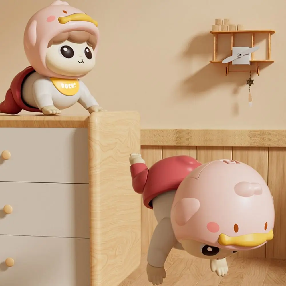 Learns To Crawl Music Electric Crawling Baby Toys Big Eyes with Sound Learning Crawling Doll Funny Cartoon Electric Walking Duck