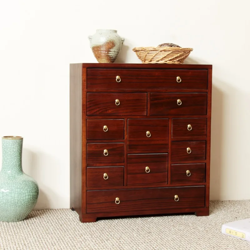 Solid wood traditional Chinese medicine cabinet traditional Chinese and Western medicine household small medicine cabinet