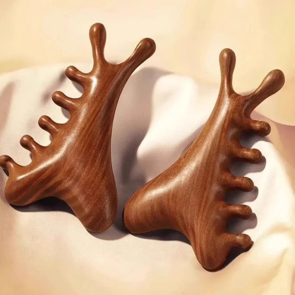Head Body Massager Comb Sandalwood Comb Massage Acupoint Nose Scraper Help Blood Circulation Face Health Care Meridian Comb Tool