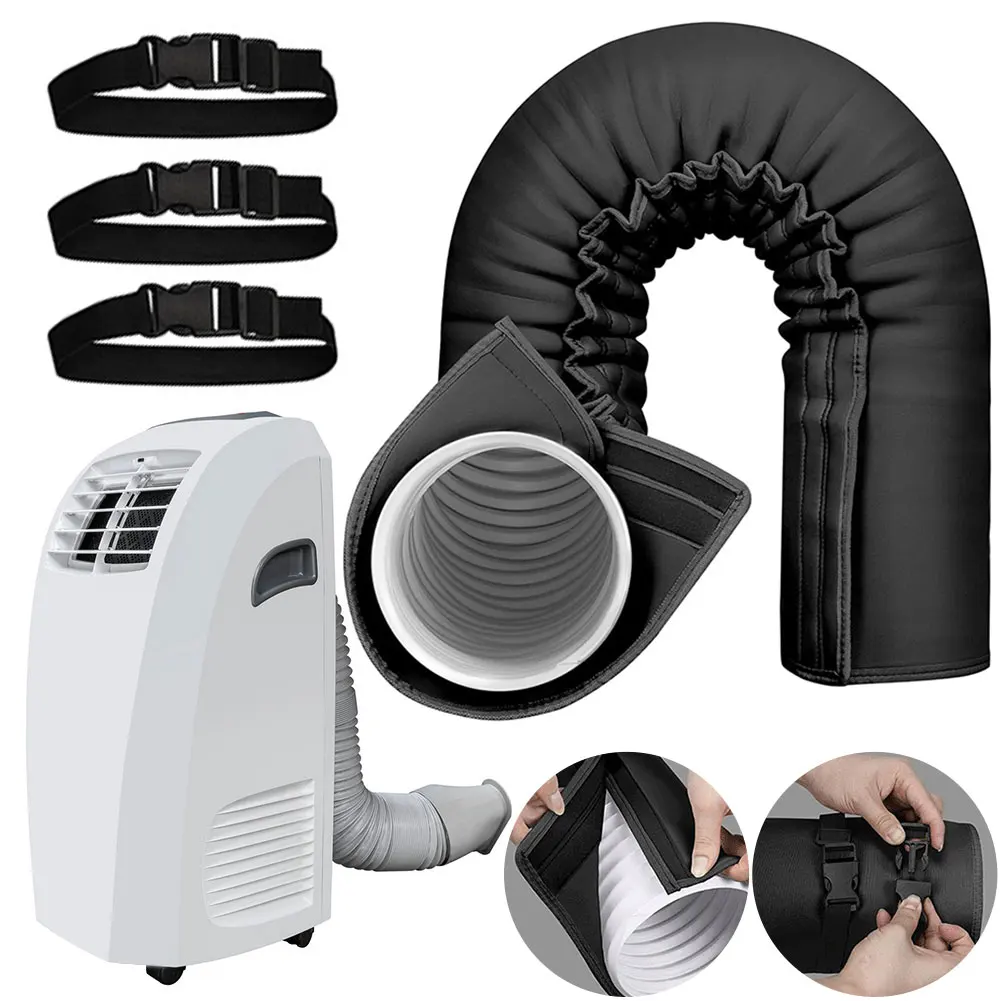 

Изоляционная обмотка для воздуховодов кондиционеров с 3 эластичными лентами, изоляционный чехол для шлангов кондиционеров, обмотка для шлангов кондиционеров для внутреннего и наружного использования