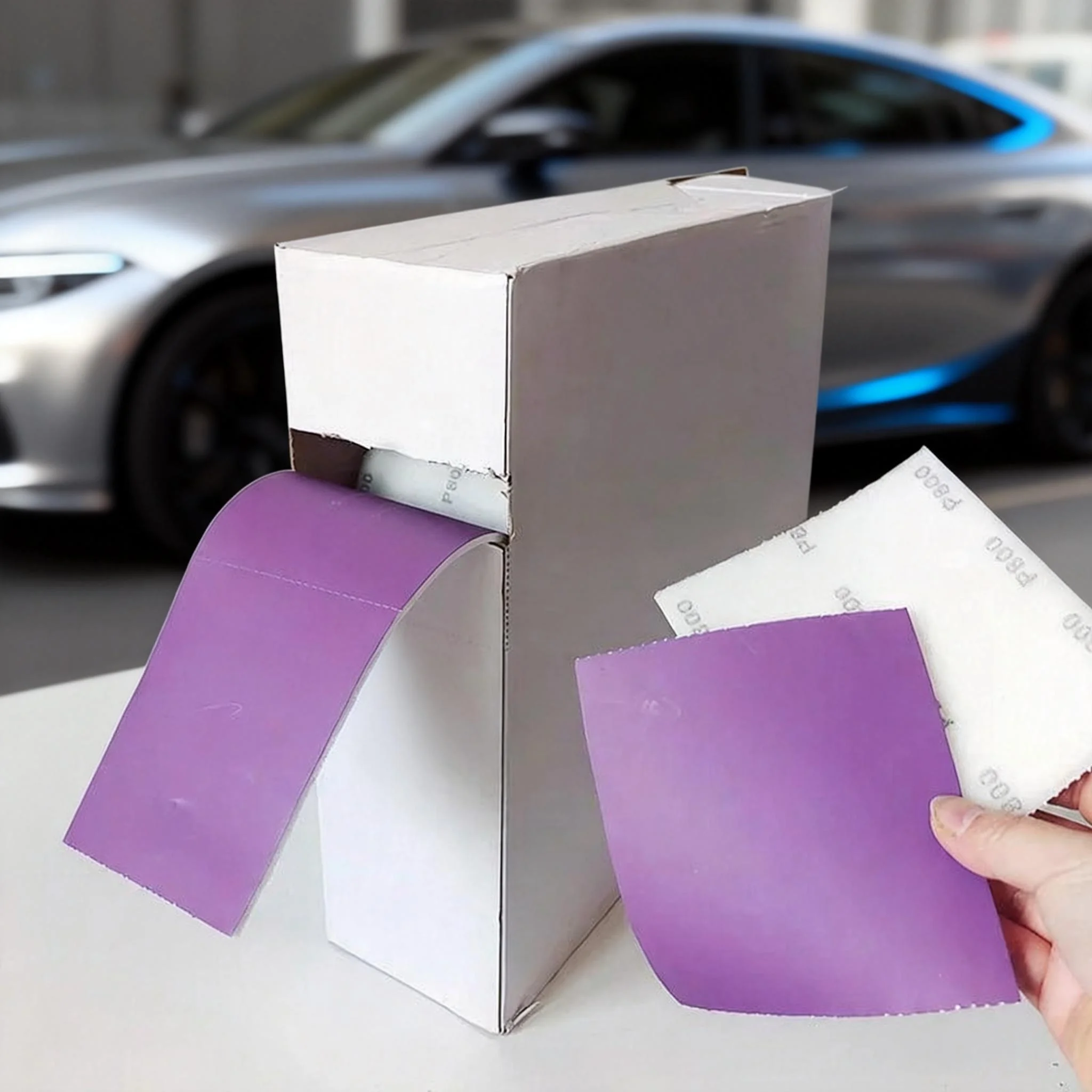 Sponge Sandpaper Roll 115x125mm 200pcs per box Hand Tear Flexible Polished Sand Block P400-P800 for Automotive Industry Grinding