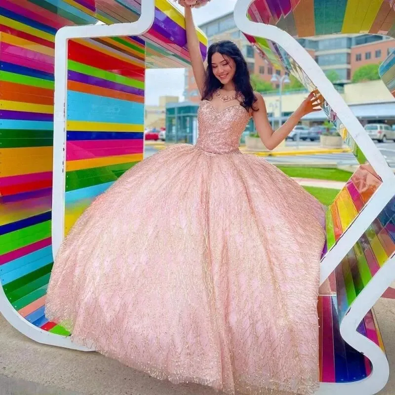 Vestido de fiesta vestido para quinceañeras 2024 tul con cuentas y chaqueta vestido de fiesta largo sin mangas rosa tren de barrido personalizado