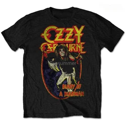 Tops de manga corta con cuello redondo, camisetas de Ozzy oskov, álbum de Diario de un Madman, todas las tallas