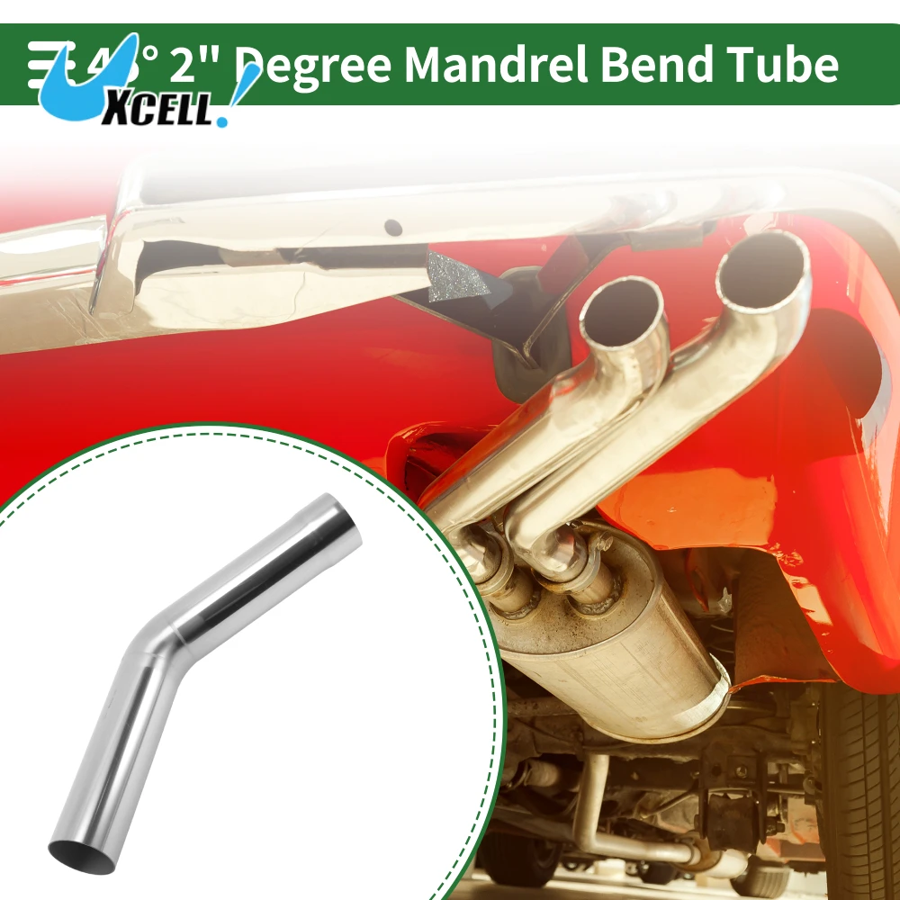 Uxcell 51/57/89mm OD 45 Degree Mandrel Bend Elbow Tube 190mm Car Exhaust Elbow Pipe With Flaring Universal Connection Fittings