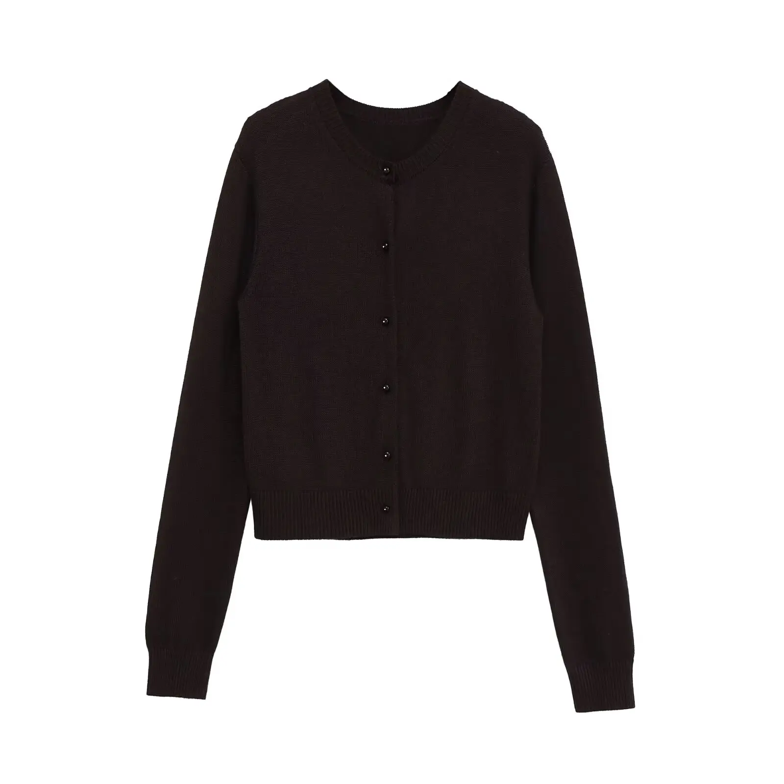 Cardigans For Women Sweater Brown Elegant Outerwears Knit Cardigan Cozy Sweaters Woman Vest Knitwear Femmes Y2K Top Crop