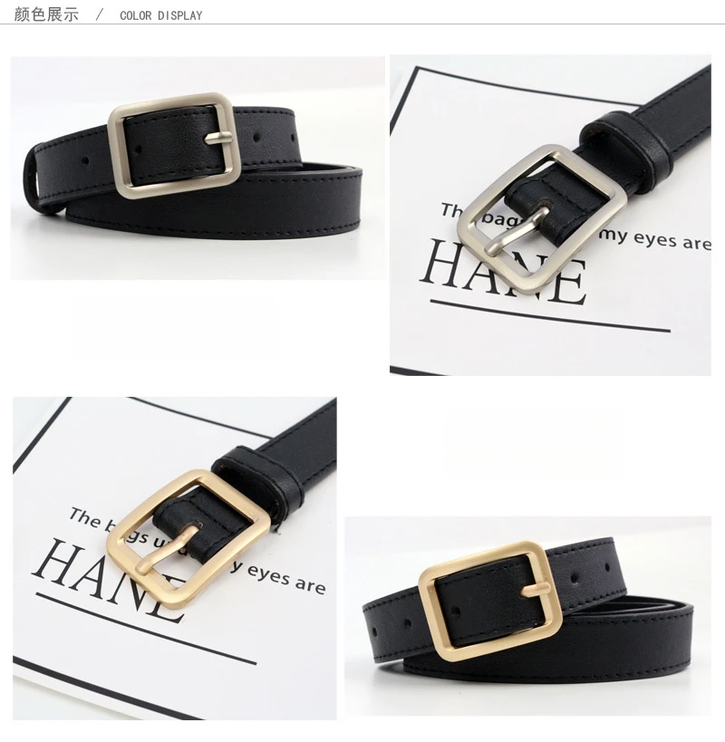 

New Fashion Versatile Square Buckle Belt Retro Alloy Needle Buckle Belt Women's Pants Belt