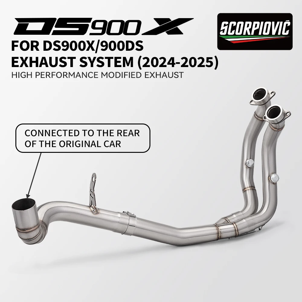 For VOGE 900DS 900 DS DS900X DS900 X 2024 2025 Motorcycle Exhaust Escape Front Mid Connecting Link Pipe Muffler