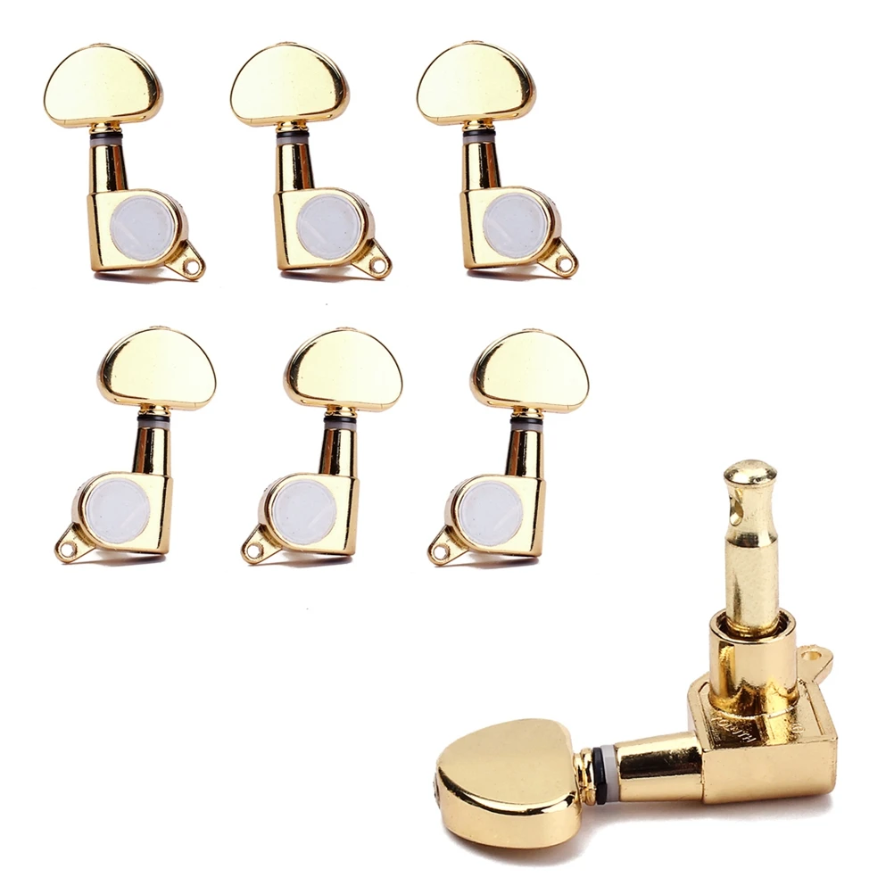 

6 PCS Electric Guitar Accessories Elegant Appearance Parts Pegs Machine Heads Pearlescent Acoustic Tuning Keys LR Tuners Golden