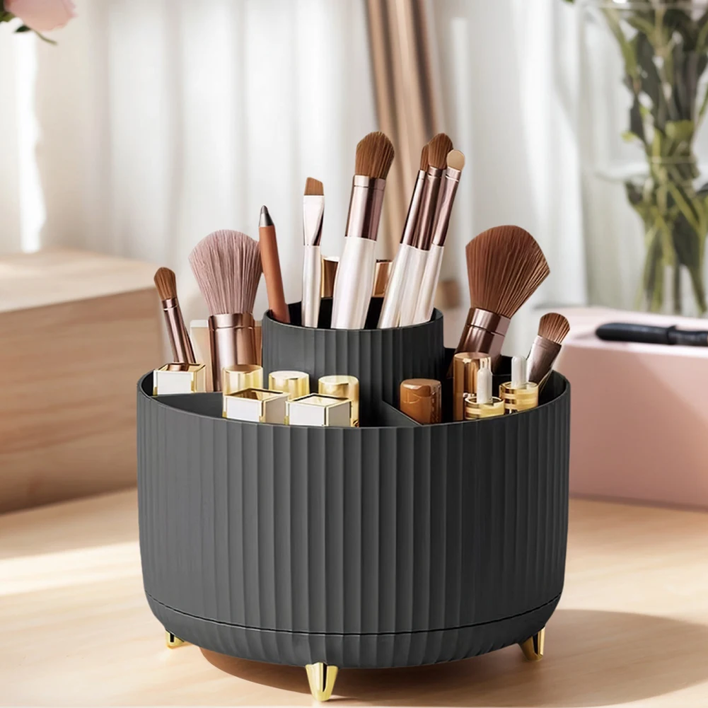 

Вращающийся на 360 градусов органайзер для косметики большой вместимости, 5-секционный пенал для карандашей на туалетный столик