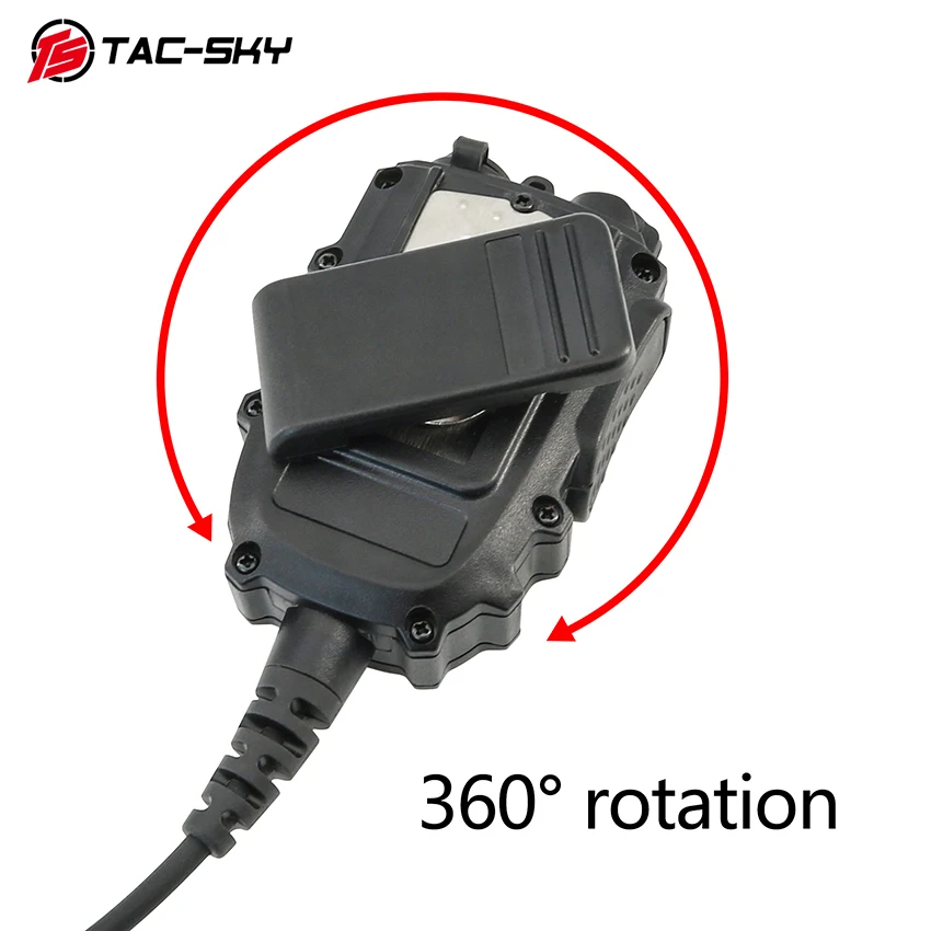TAC-SKY Multifunctional Handheld Microphone Ptt with 3.5mm Jack and 7.0mm Jack Compatible with COMTAC Tactical Shooting Headset