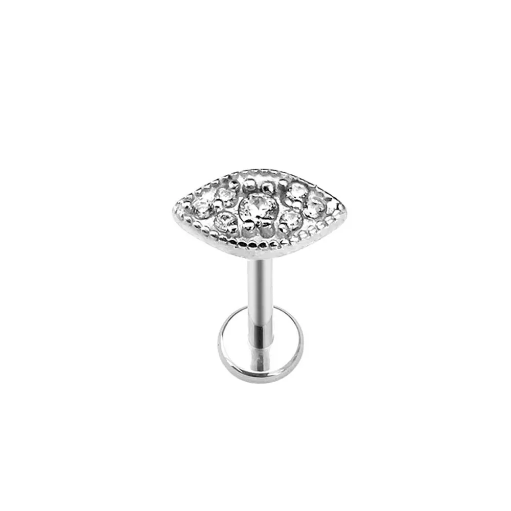 Titanium Heart Moon Star Drop Threadless Piercing Earring