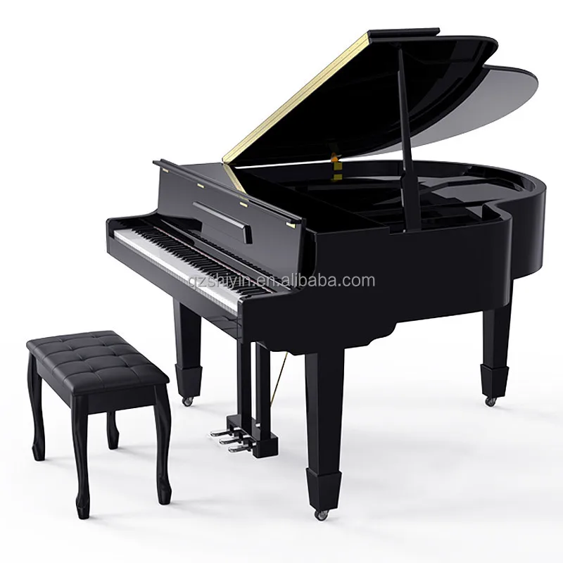 Hooqu Akoestische Hele Zwart Gepolijst Grand Digital Piano