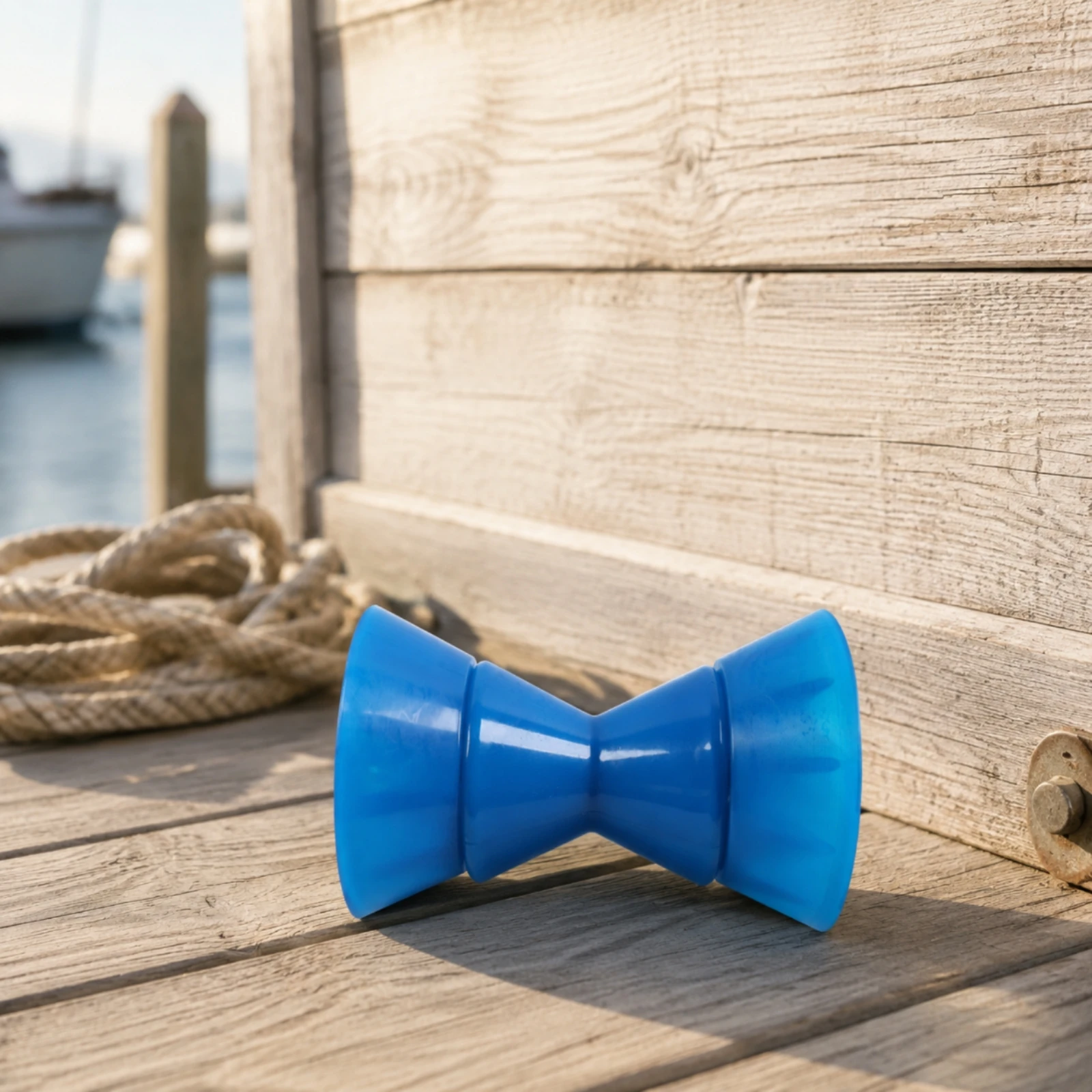 Blue PU Trailer Bow Roller Cushioning PU Bow Roller Assembly Non-Marking Easy to Install for Marine Maintenance, Workshops