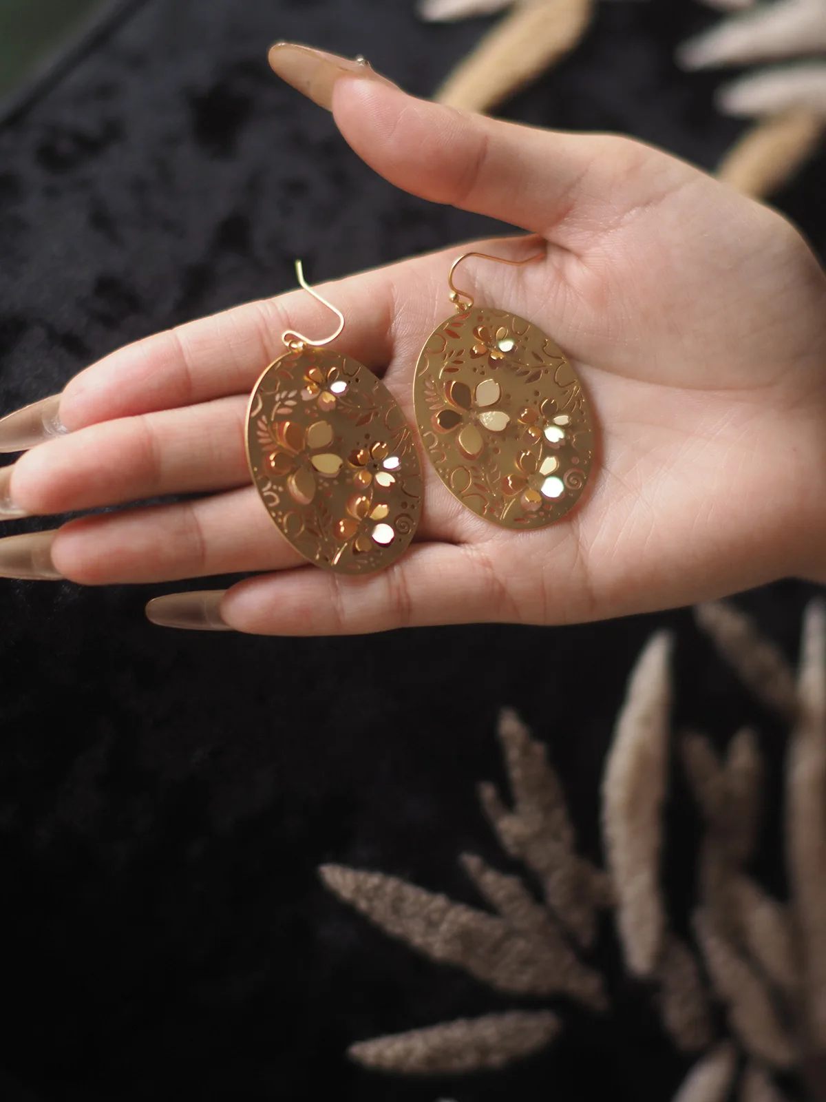 

Flower 3D Cherry Blossom Designer European and American Style Design Earrings Fashion Women's Jewelry