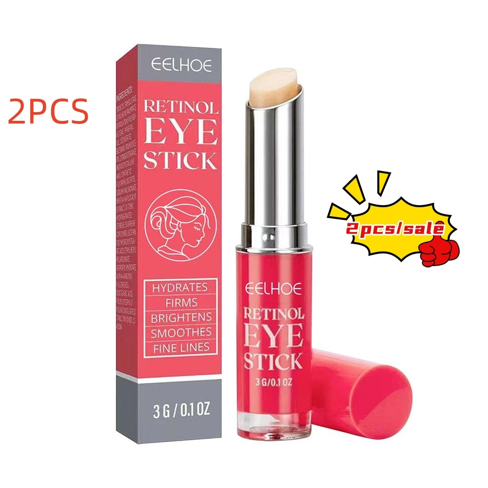 2pcs EELHOE Anti-wrinkle Eye Cream Retinol Anti Puffiness Remove Dark Circles Eye Bags Stick Fade Fine Line Whitening