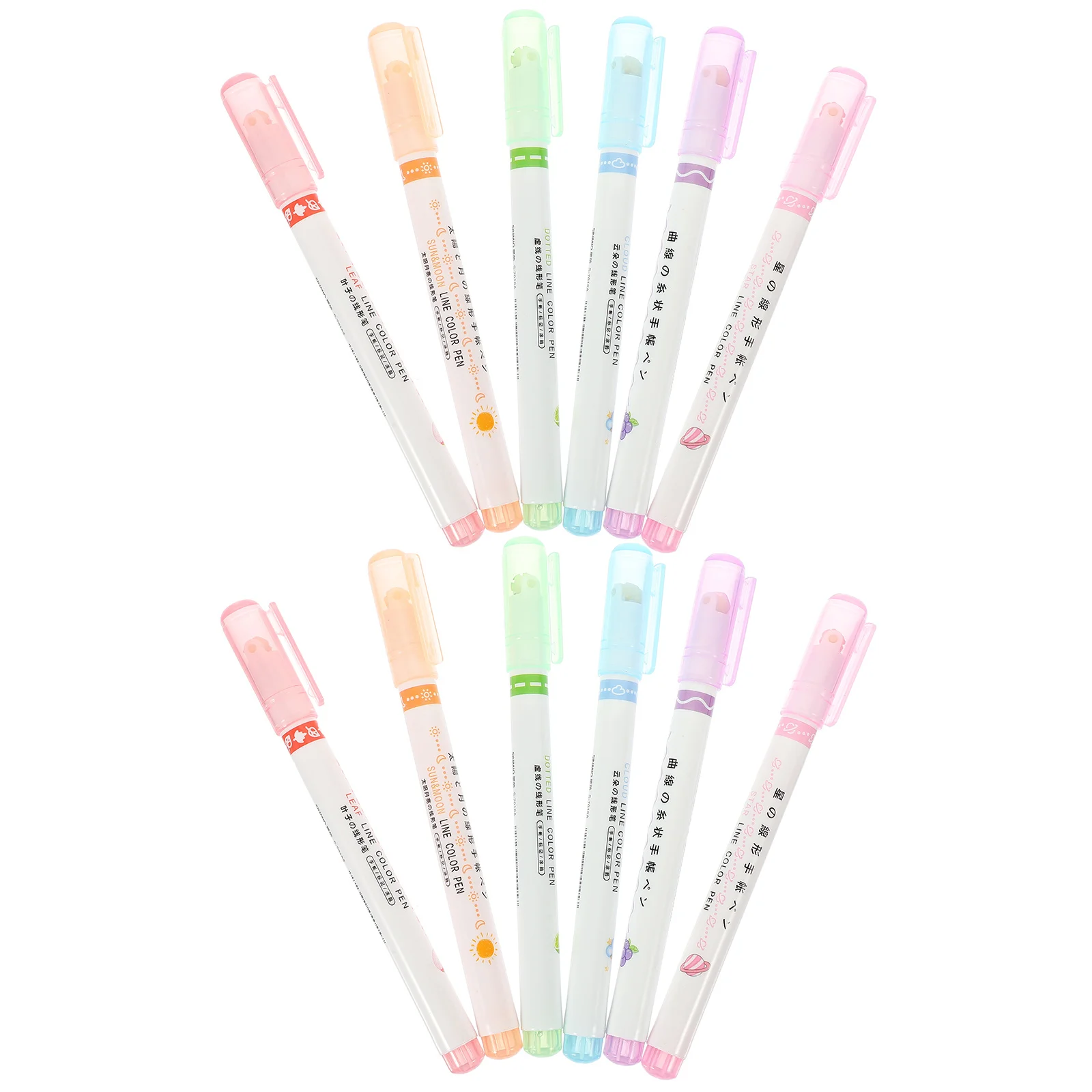 

12 Pcs Curve Pens Scrapbook Pattern Highlighting Marker for Writing Scrapbooking