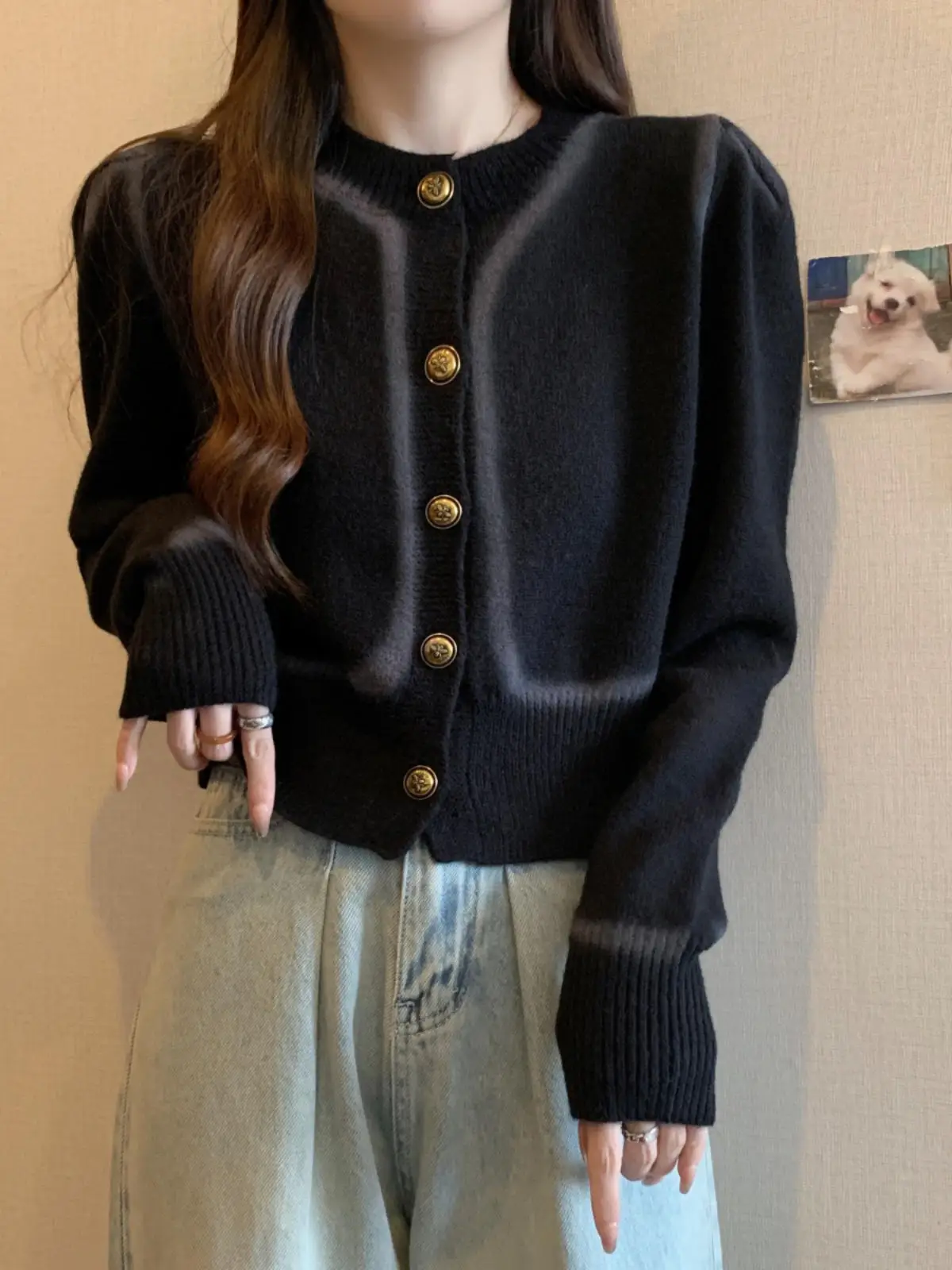 

Tweed Jacket Woman Plus Size Womens Autumn Woven Velvet Stand-Collar Herringbone Rhinestones Beaded Elegant Lady'S Aesthetic Ins