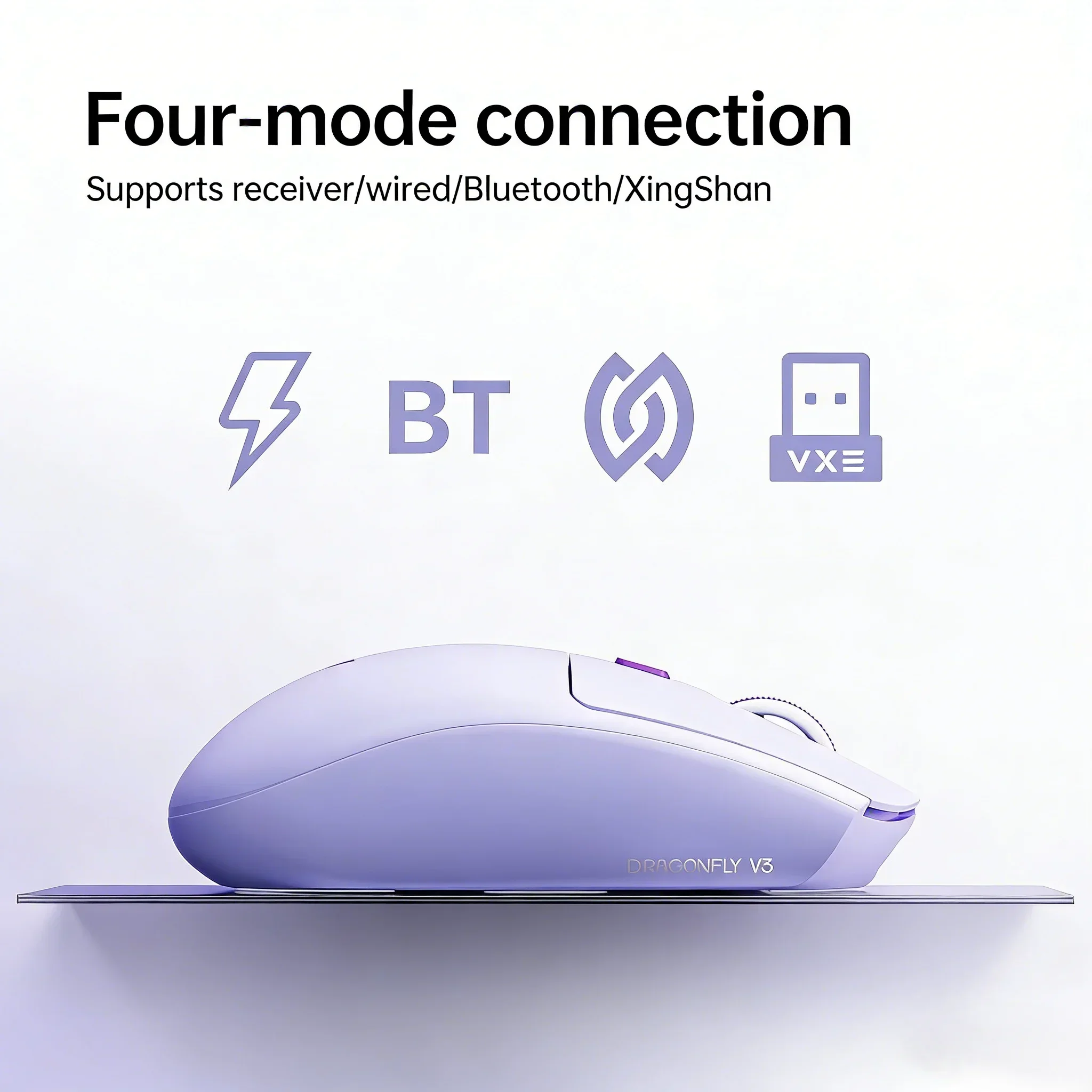 ATK VXE Dragonfly V3 Pro Wireless E-sports Mouse 4-Mode PAW3395SE/XHero AI Sensor Ergonomic Lightweight Gaming Office Mouse