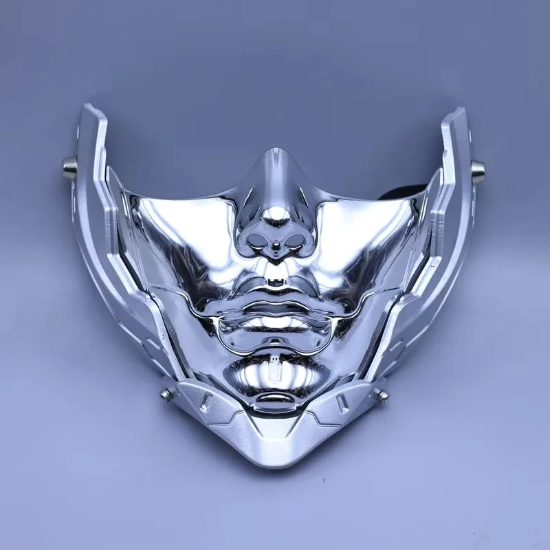 Cyber Punk Mask Cosplay Costumes Sci-Fi Mechanical Silvery Half-Face Mask Halloween Carnival Comic-Con Mask Party Bar Coser Prop