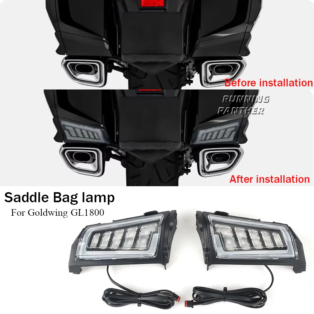 

Motorcycle Rear Saddlebag Saddle Bag Turn Signal LED Lights Lamp For Honda Goldwing Gold Wing GL1800 Tour 2018-2023 2022 2021