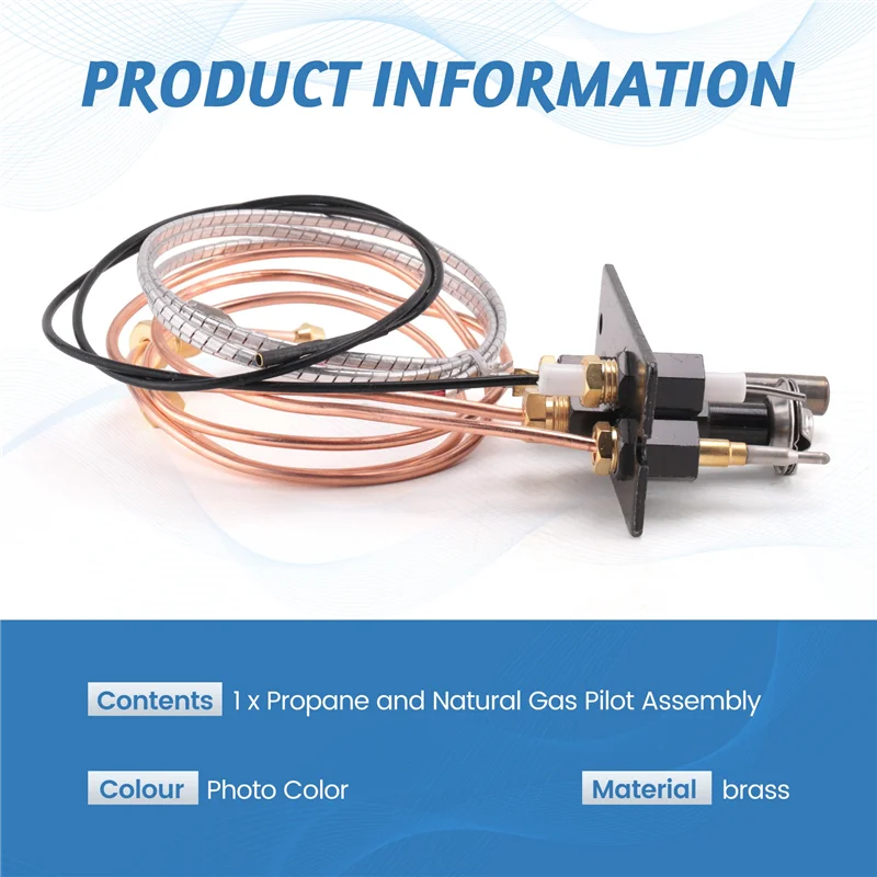 AEE3-Propane & Natural Gas Fireplace Pilot Assembly Include Pilot Tube, Thermocouple And Ignitor Wire Used For Fireplaces