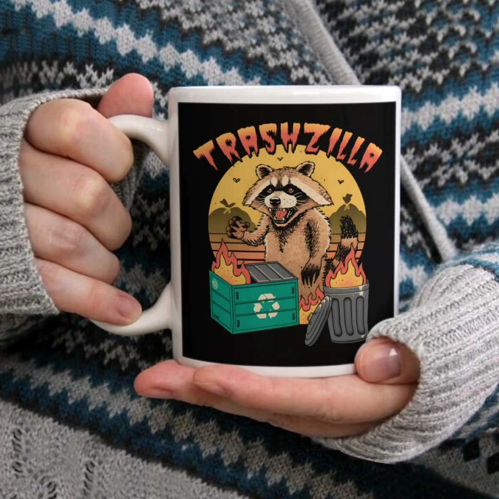 

TrashzillaCoffee Mug Tea Cup 11oz Coffee Cup Funny Birthday Ceramic Mug Personalized Cup