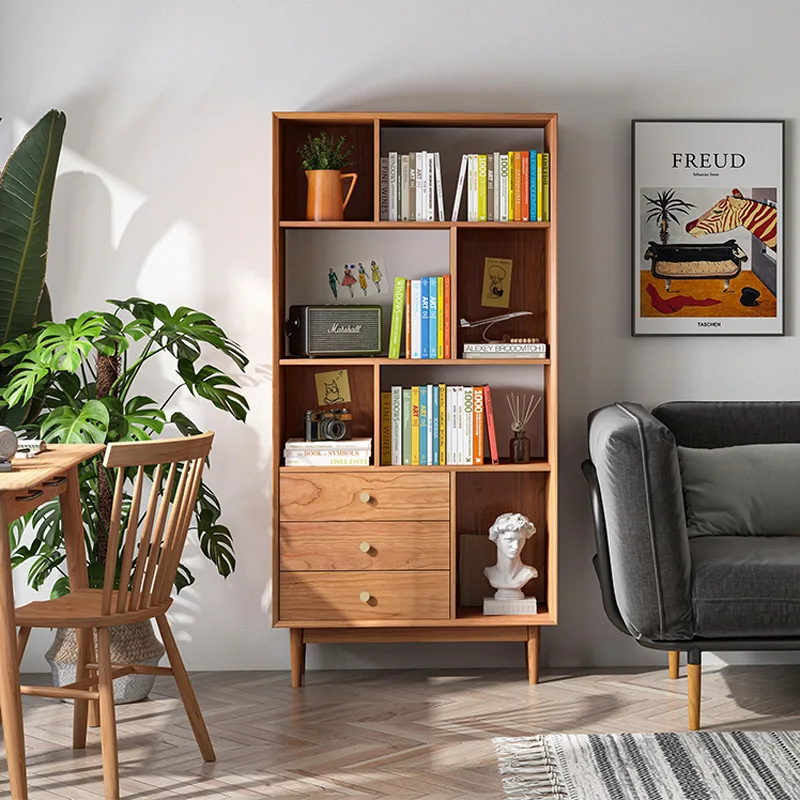 

Легкие роскошные книжные шкафы в стиле ретро, современные простые модные маленькие книжные шкафы, многослойная мебель для гостиной La Combinaison YS40CC