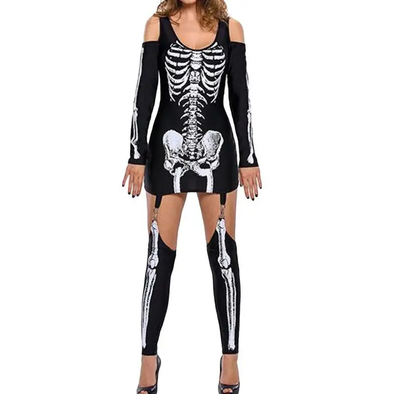 

Neutral Style Skeleton Print Costume Cross-Border Harajuku Pants Women's Casual Wear Skull Patterned Clothing Spring Season