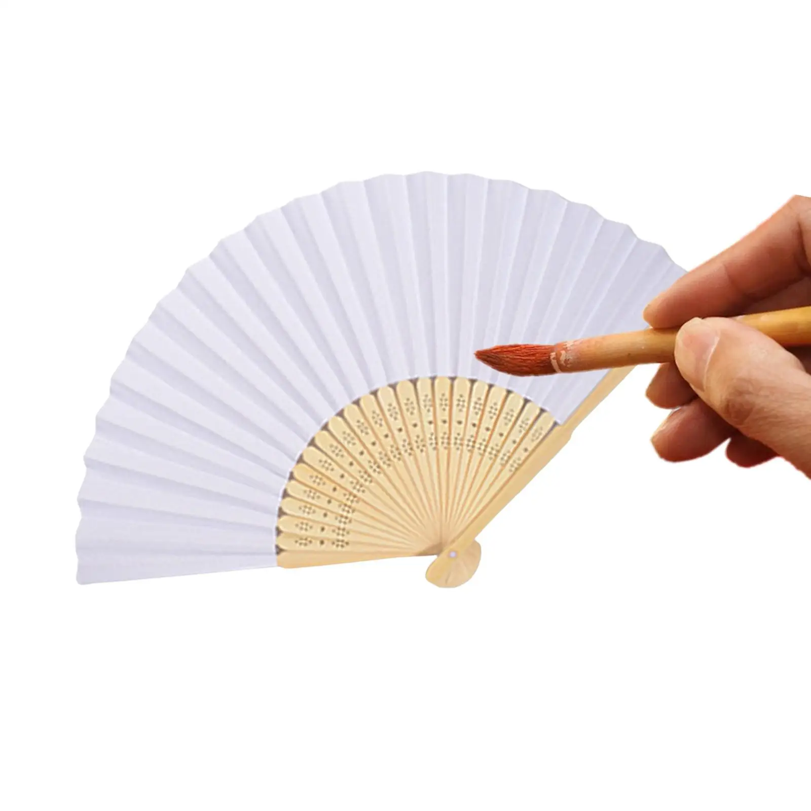 Foldable Bamboo Fan, Handheld Fan Chinese Fan for DIY Decoration Wedding Dancing Party Summer