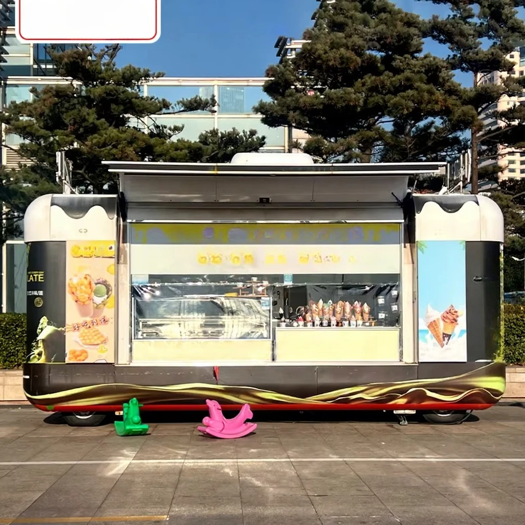 Car Food Trucks Mobile Hot Dog Fully Equipped Food Trailer Custom Burger Restaurant Shawarma Food Truck