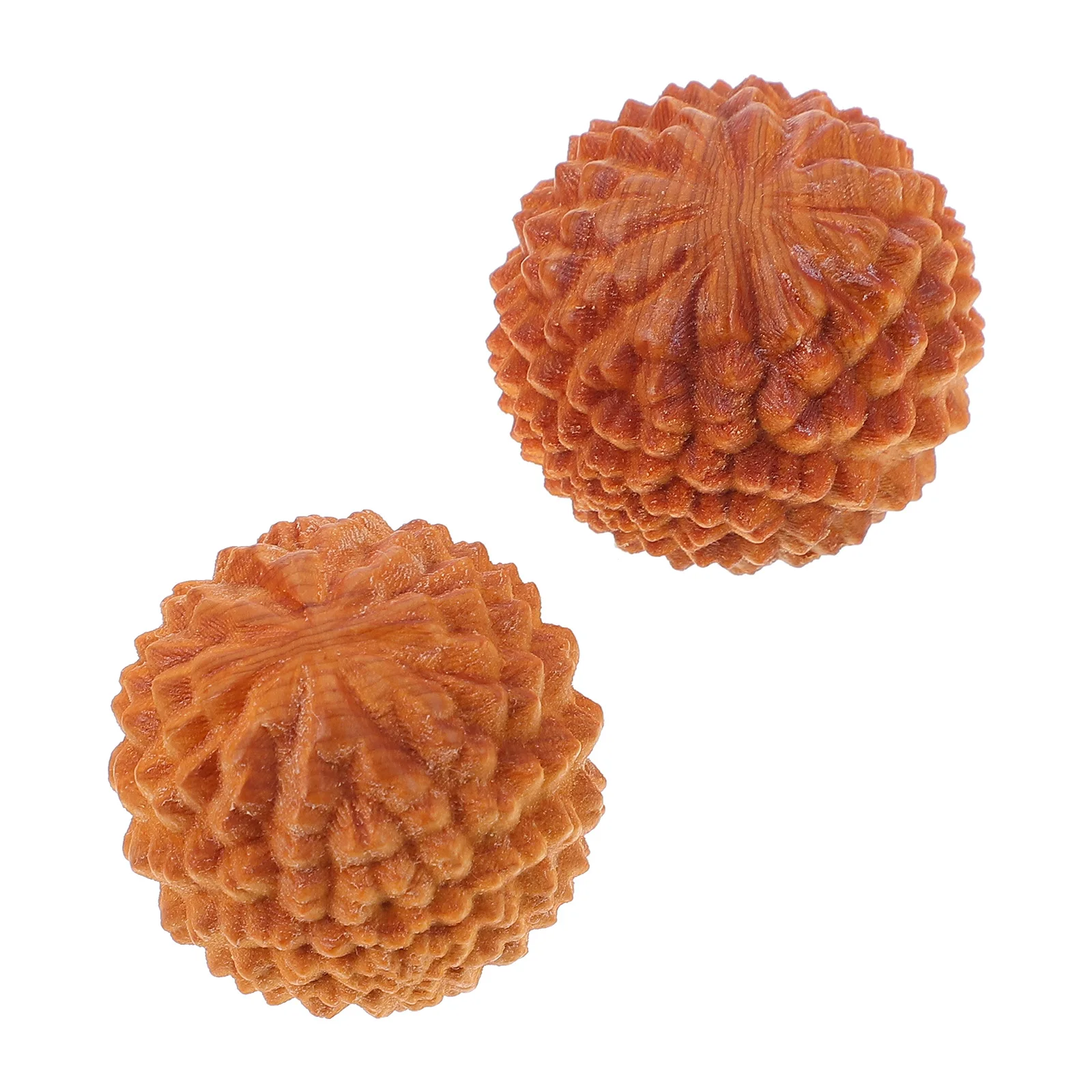 

2 Pcs Cliff Cypress Fitness Ball Handmade Mini Balls Massager Wood for Feet Handball