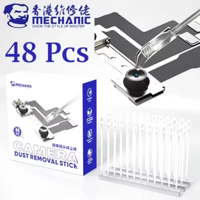 48 قطعة/صندوق ميكانيكي CD48 منظف عدسة الكاميرا لتنظيف الهاتف المحمول عدسة الكاميرا بصمة مزيل الغبار