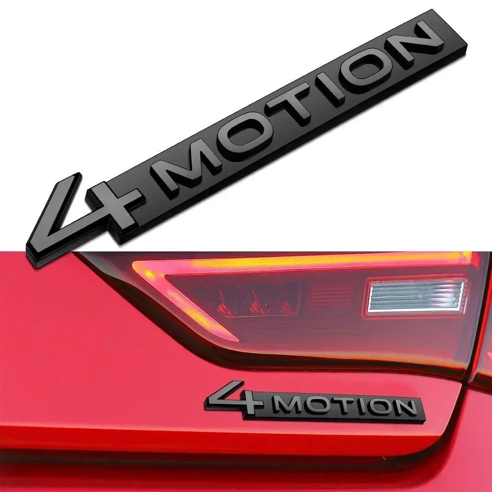4MOTION Trunk Emblem For VW Sticker Glossy Black 4MOTION Trunk Sticker For VW Volkswagen Tiguan Rline Touareg Golf Passat Bora