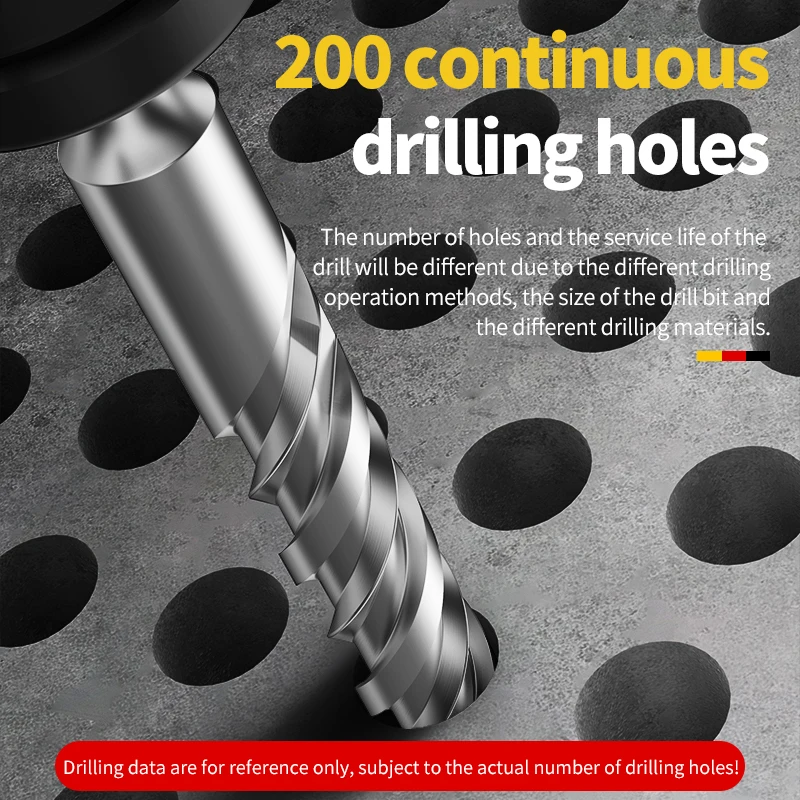 LIDIAO Broca para hormigón con mango redondo con ranura de doble hélice y cuatro cuchillas Diámetro de perforación de acero de tungsteno de 6 a 14 mm