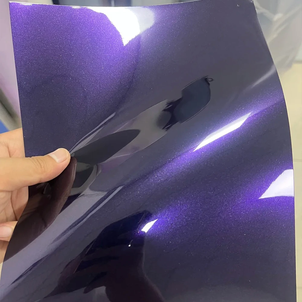 1.52x18M/5M/3M PET Glossy Metallic Midnight Purple Vinyl High