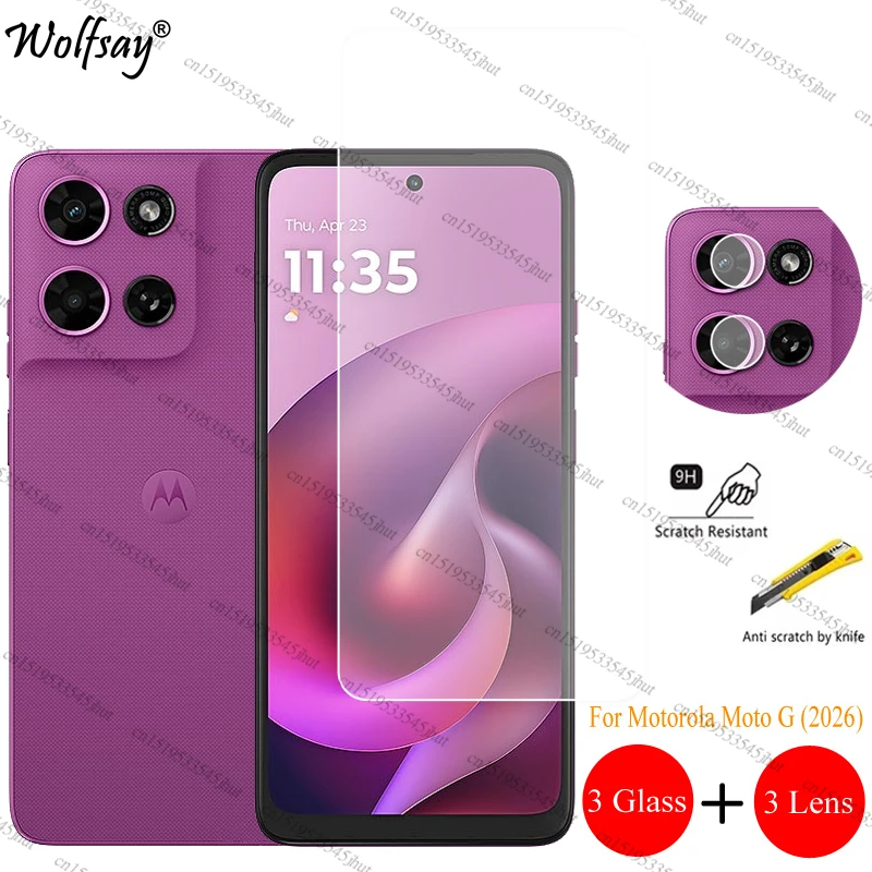 واقي عدسة الكاميرا لهاتف موتورولا موتو جي 2026 واقي شاشة لهاتف موتو جي 2026 زجاج أمامي شفاف لهاتف موتو جي 2026 زجاج 6.7 بوصة #1