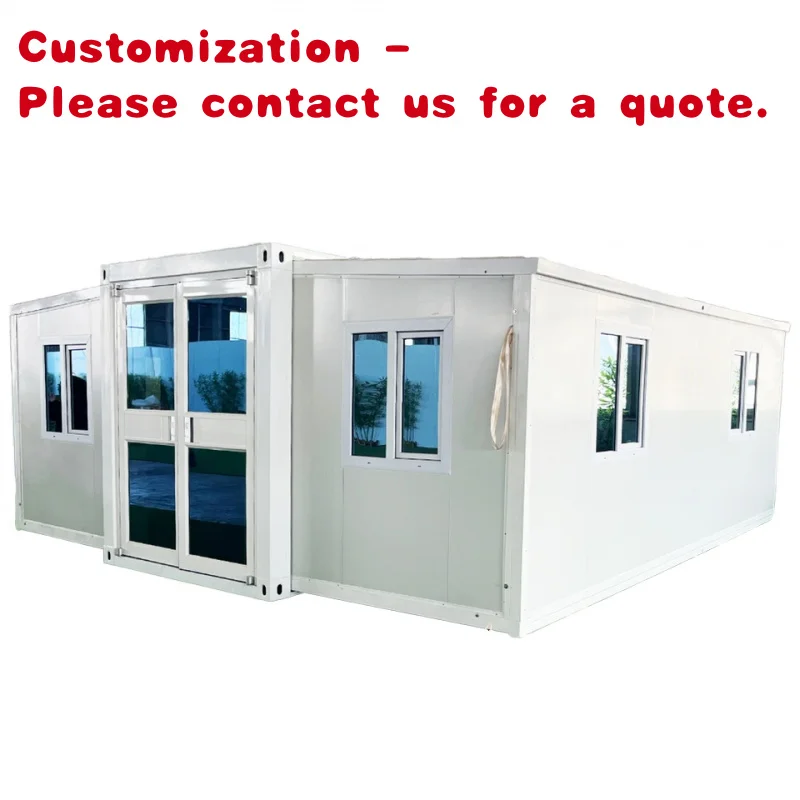 

Изготовленный на заказ.30 футов Готовый дом Складная контейнерная кабина с двойным крылом Расширяемый контейнерный дом со сталью и сэндвич-панелью на открытом воздухе
