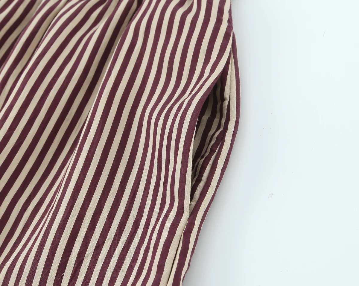 Damskie spodnie z szerokimi nogawkami w paski, luźny, swobodny styl, uniwersalne, z efektem drapowania, nowość na jesień 2025.