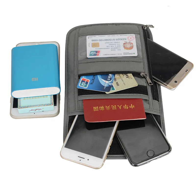 Waterproof RFID Nylon Travel document storage bag Card passport Bag Neck Wallet Money Document Card Passport Pouch Protect