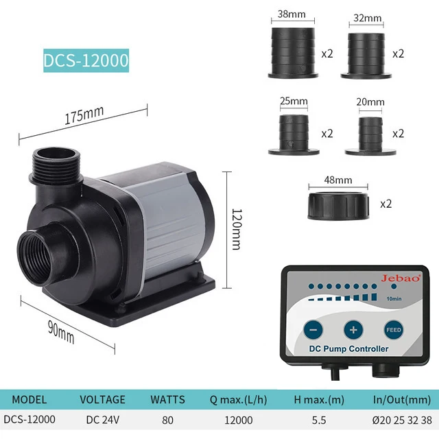 Jebao MDP DCS 2000-20000L/H DC-pomp, waterdispenser, golfmaker, inverter, onderwaterpomp met WiFi voor aquarium.